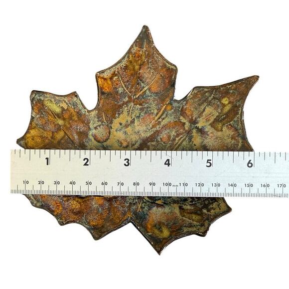 Pottery Maple Leaf Signed 2016 Trinket Dish Jewelry Dish Soap Dish - Picture 4 of 4